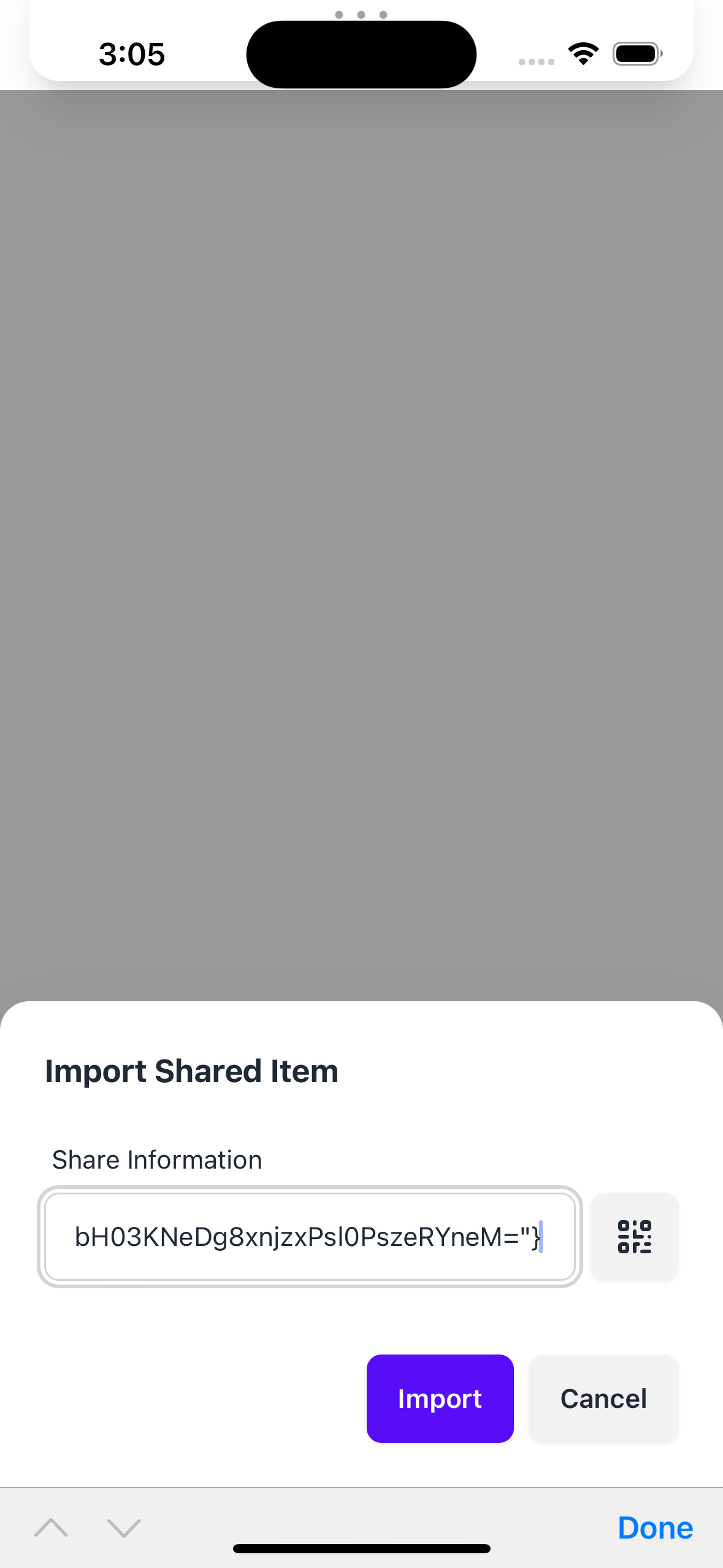 Scanned tracker information displayed